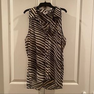 Guess Zebra Print Button Up Shirt
